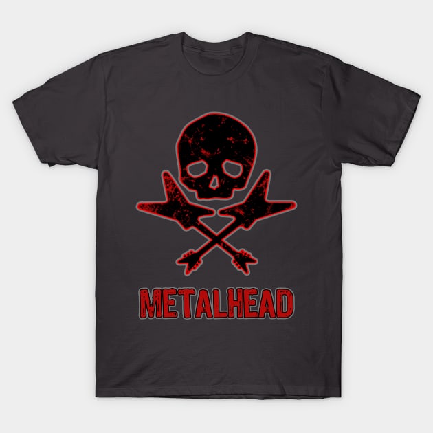 Heavy Metal Music Skull and Guitars T-Shirt by Scar